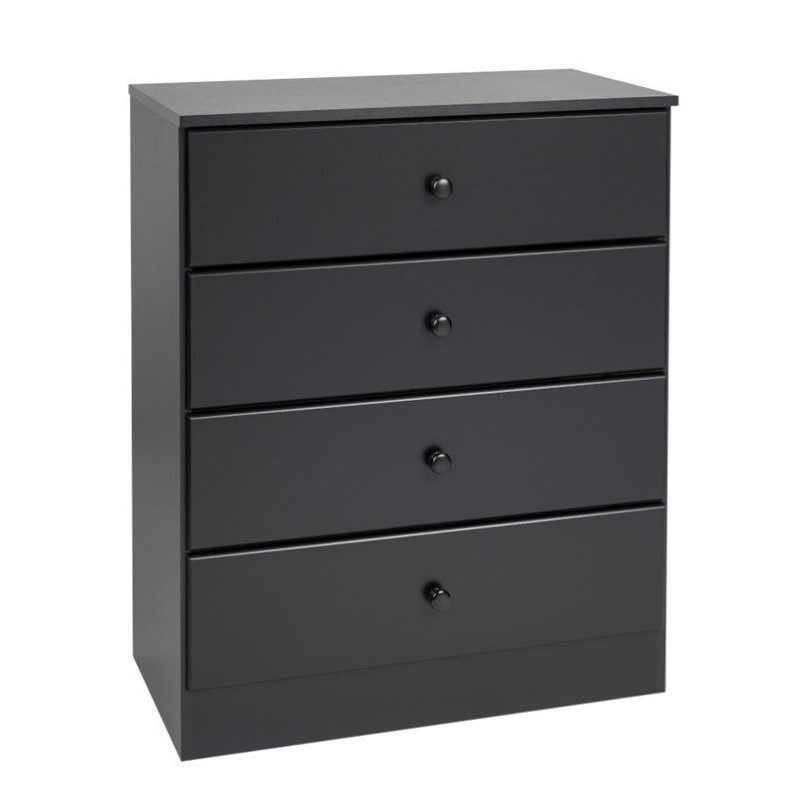 Home Square 4-Piece Set with 2 Nightstands Double Dresser 4-Drawer Chest
