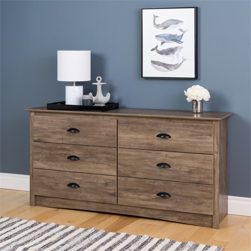 Home Square 3-Piece Set with 2 Tall 2-Drawer Nightstands & 6-Drawer Dresser