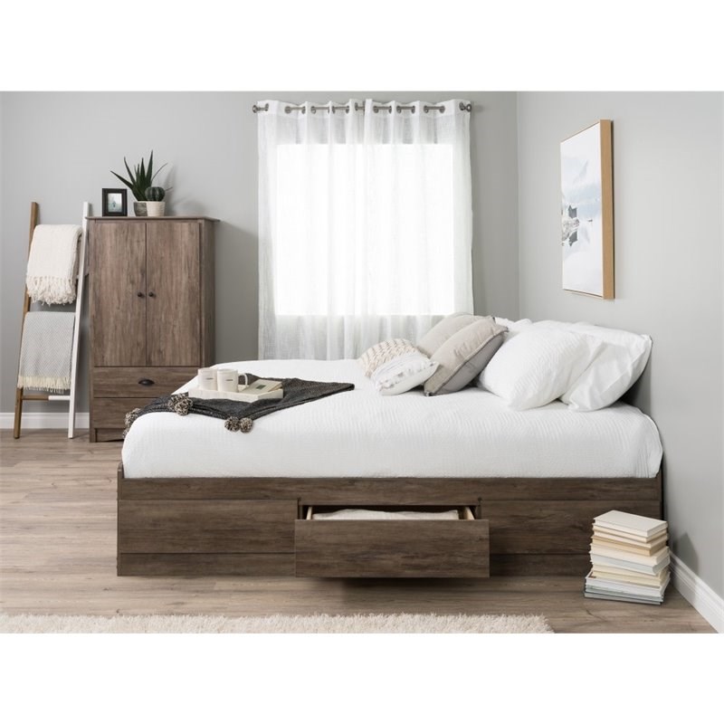 Home Square 3-Piece Set with Queen Platform Bed & 2 3-Drawer Nightstands