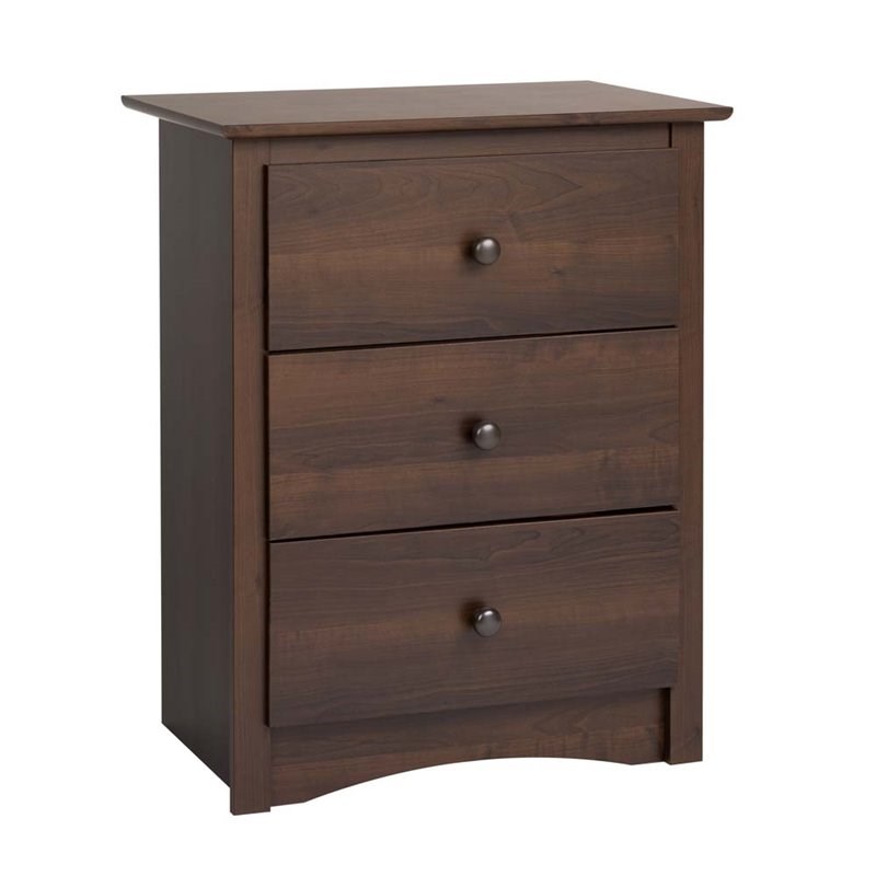 Home Square 5-Piece Set with 2 Night Tables Chest Dresser and Tall Nightstand