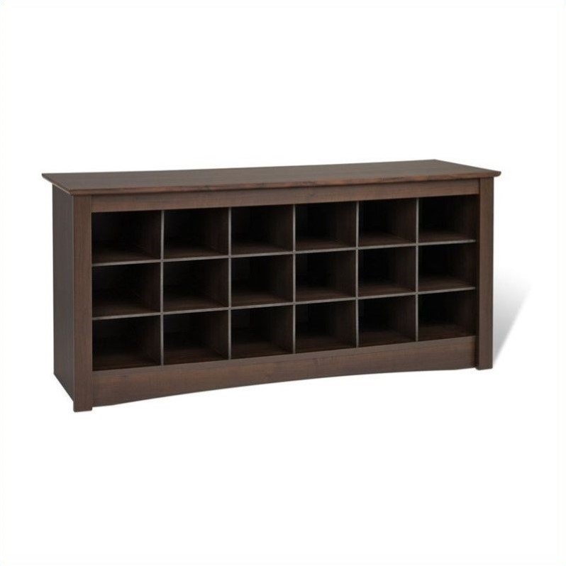 Home Square Set with 18 Cubby Shoe Storage Bench and 60