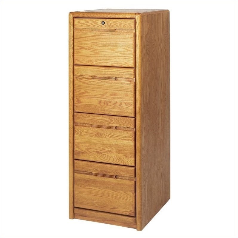 Home Square 2-Piece Set with 4-Drawer File Cabinet 2-Drawer File Cabinet in Oak