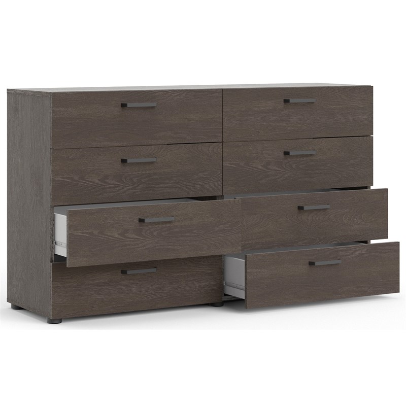 Home Square 3 Piece Bedroom Set with 8 Drawer Dresser and 2 Nightstands in Dark Chocolate