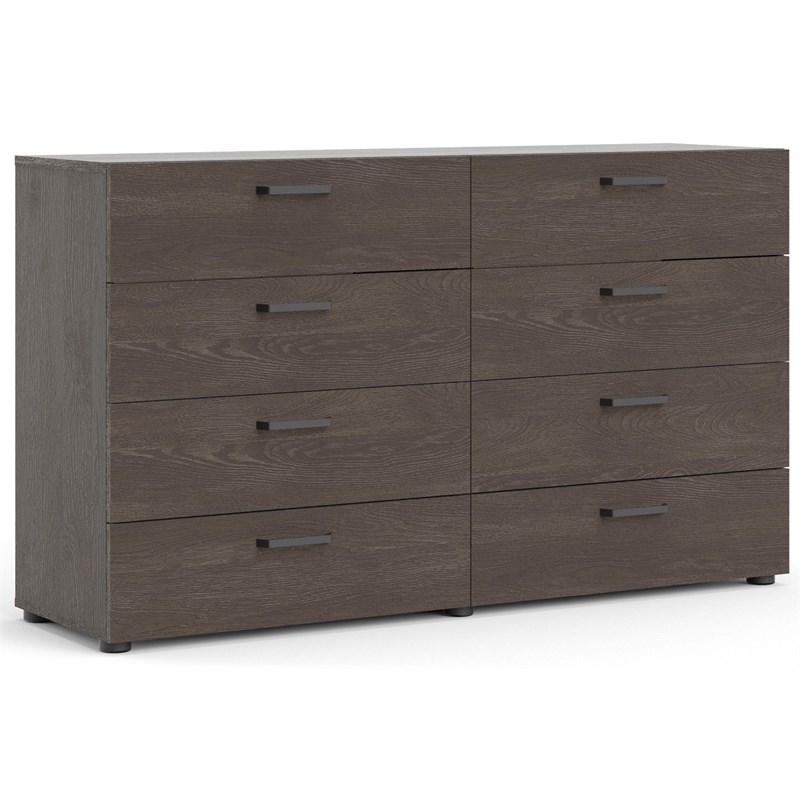 Home Square 3 Piece Bedroom Set with 8 Drawer Dresser and 2 Nightstands in Dark Chocolate