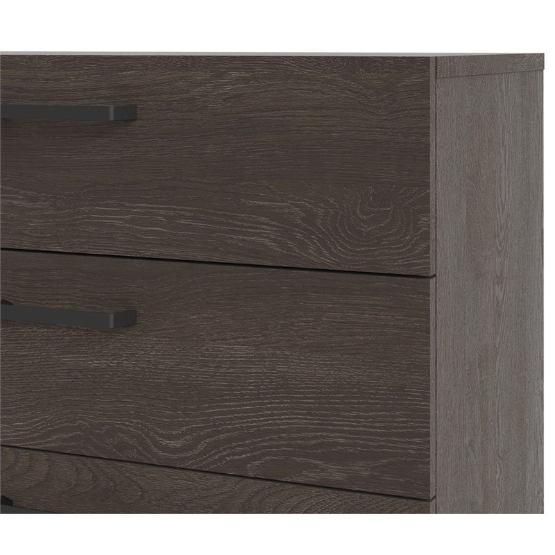 Home Square 3 Piece Set with 8 Drawer Dresser Chest and Nightstand in Dark Chocolate