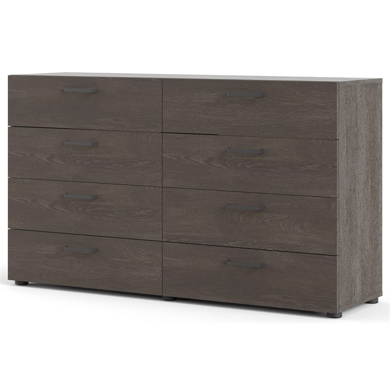 Home Square 2 Piece Set with 8 Drawer Dresser and Chest in Dark Chocolate