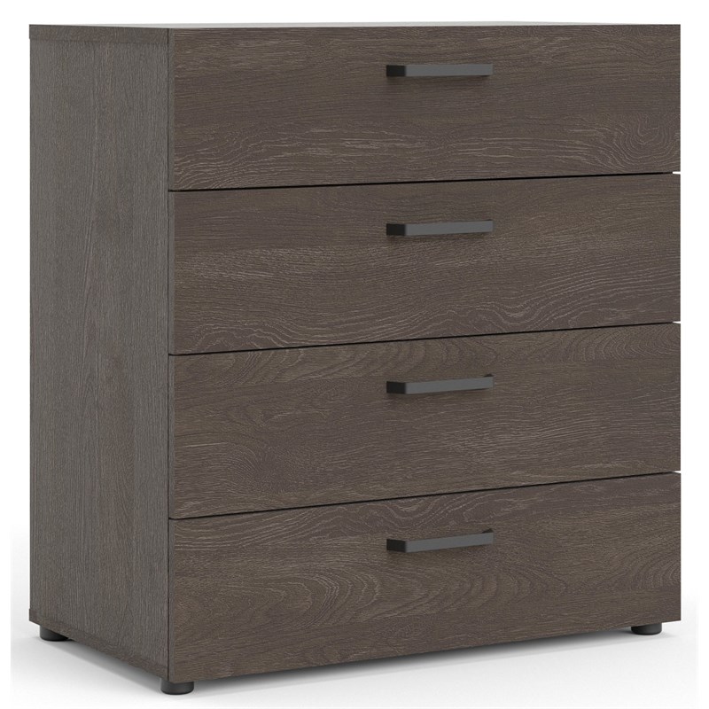 Home Square 2 Piece Set with 4 Drawer Chest and Nightstand in Dark Chocolate