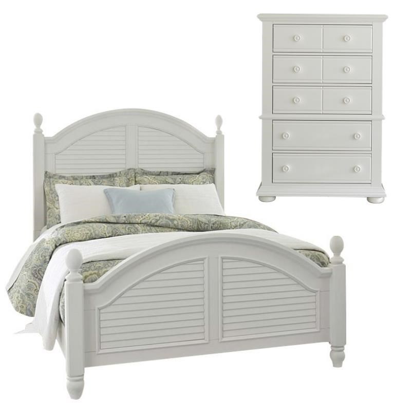Home Square 2-Piece Set with Summer House King Poster Bed & 5-Drawer Chest