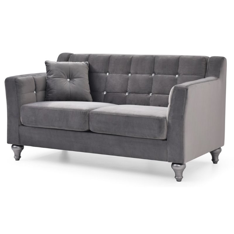 Home Square 2-Piece Set with Loveseat and Sofa in Dark Gray