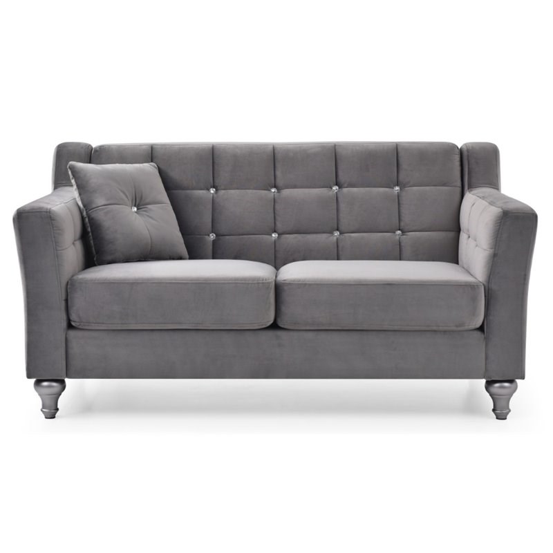 Home Square 2-Piece Set with Loveseat and Sofa in Dark Gray