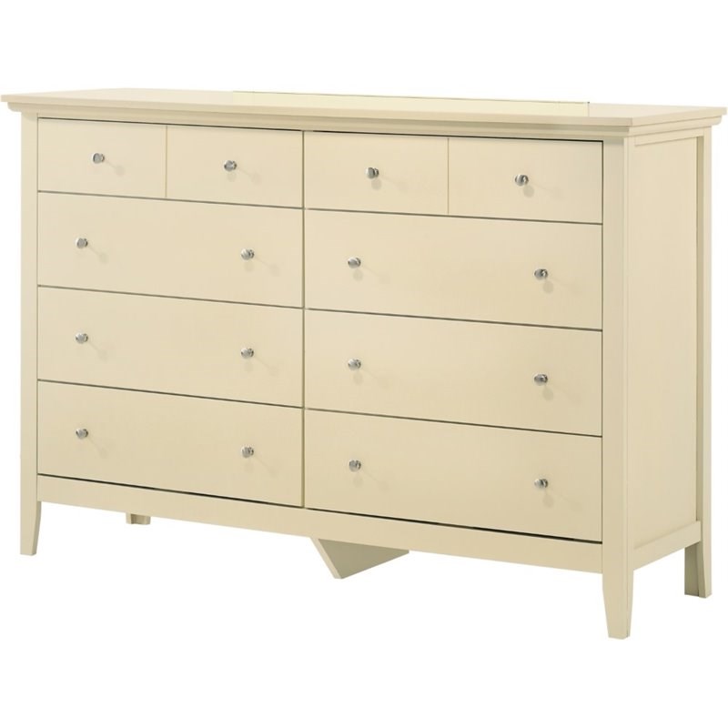 Home Square 2-Piece Set with 8-Drawer Dresser and Mirror in Beige