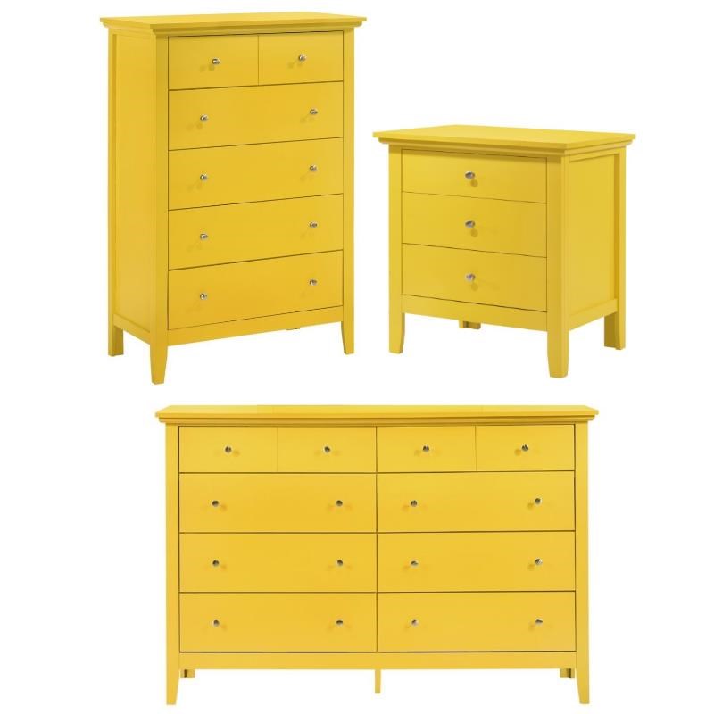Home Square 3-Piece Set with 8-Drawer Dresser 5-Drawer Chest 3-Drawer Nightstand