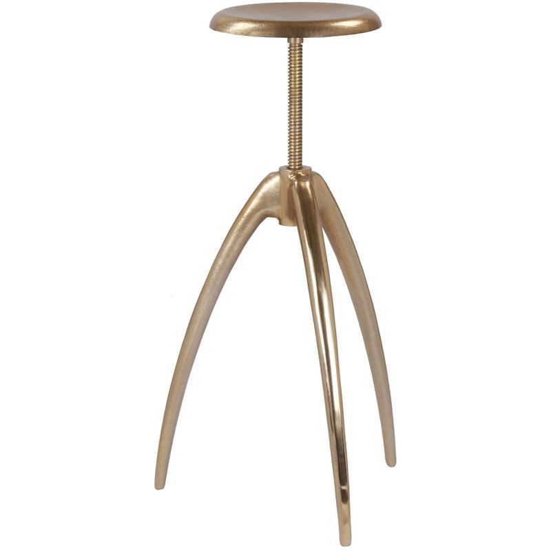 Home Square Gold Aluminum Counter and Bar Stool - Set of 2