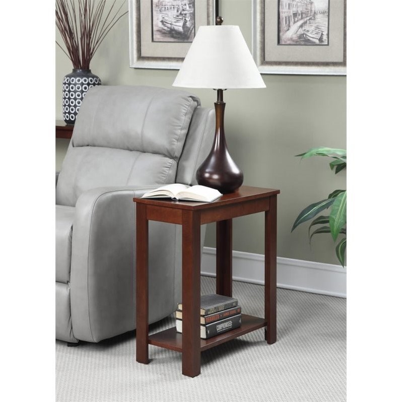 Home Sqaure Chairside End Table in Espresso Mahogany Wood Finish - Set of 2