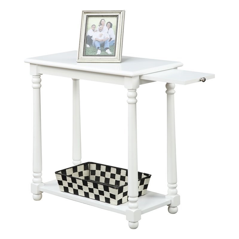Home Square Regent End Table in White Wood Finish - Set of 2