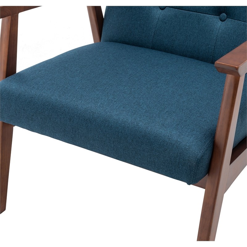 Home Square Natalie Furniture Accent Chair in Blue - Set of 2