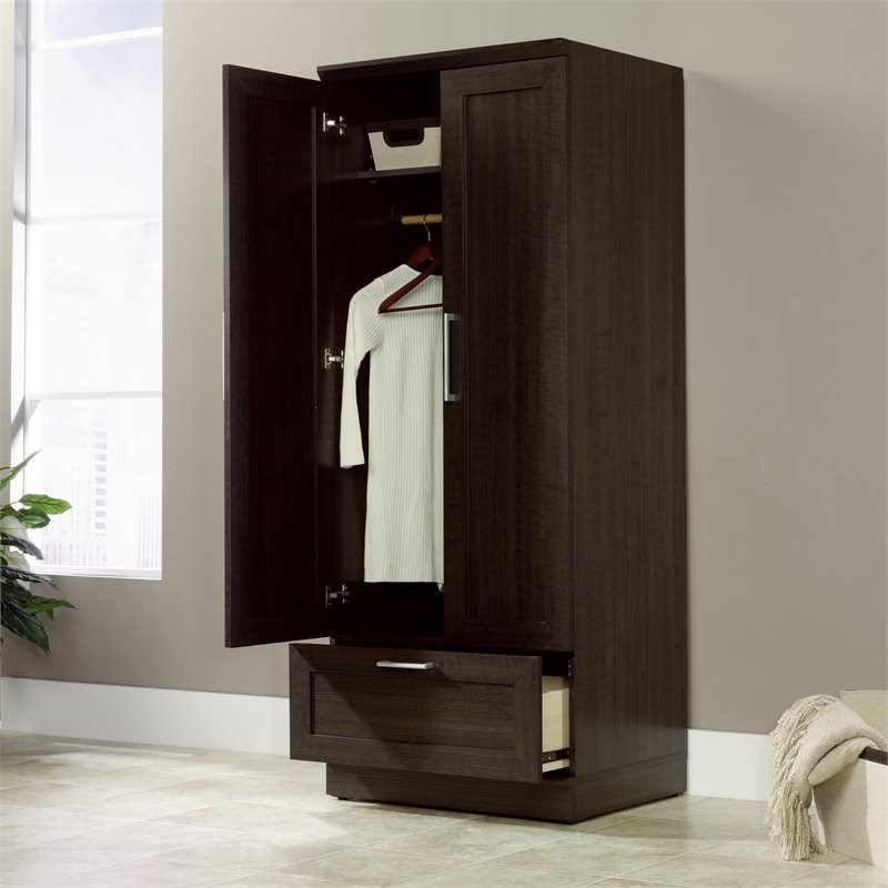 Home Square 2-Piece Set with Wardrobe Armoire and Pantry in Dakota Oak