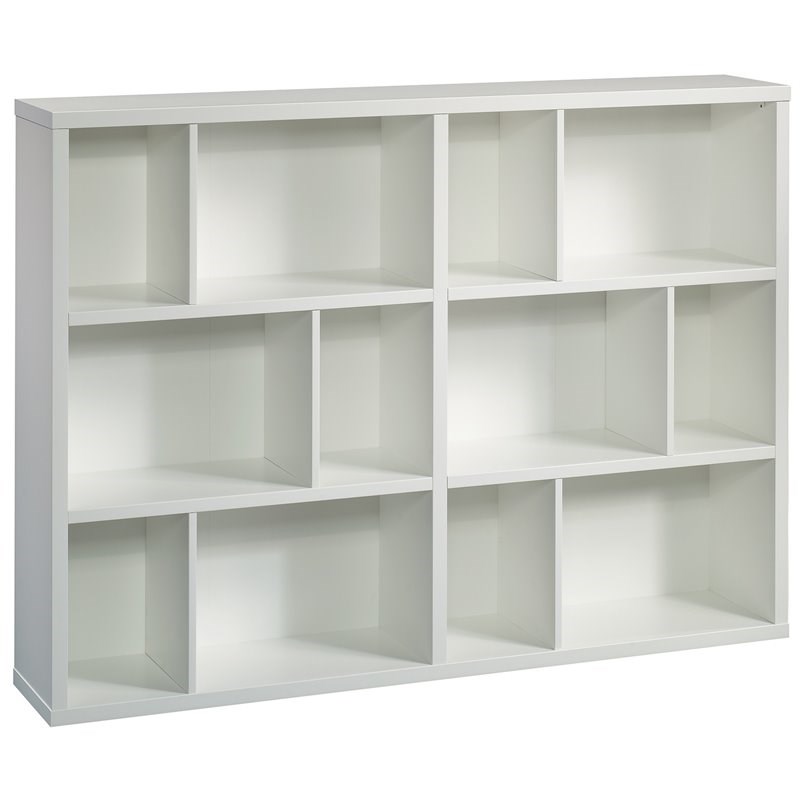 Home Square 2-Piece Set with Craft Table & Horizontal Bookcase in Soft White
