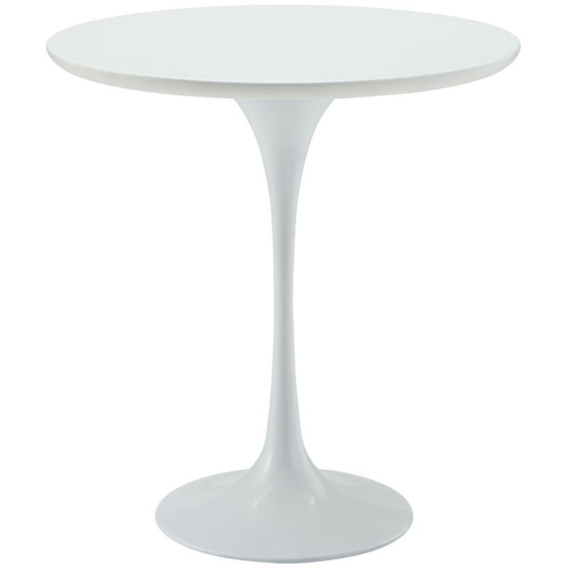 Home Square Round End Table in White Finish - Set of 2