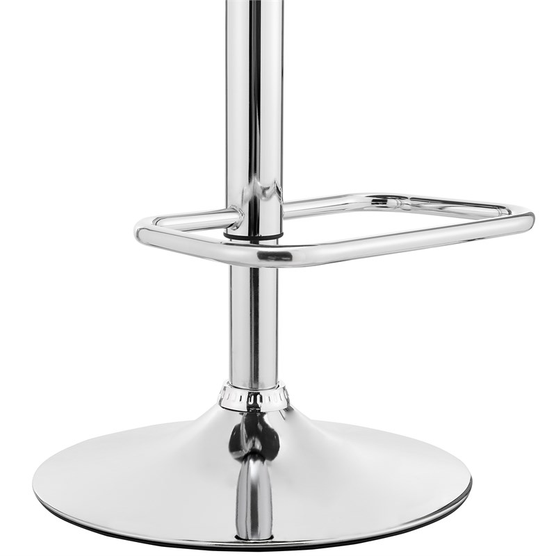Home Square Adjustable Cream Faux Leather and Chrome Finish Bar Stool - Set of 3