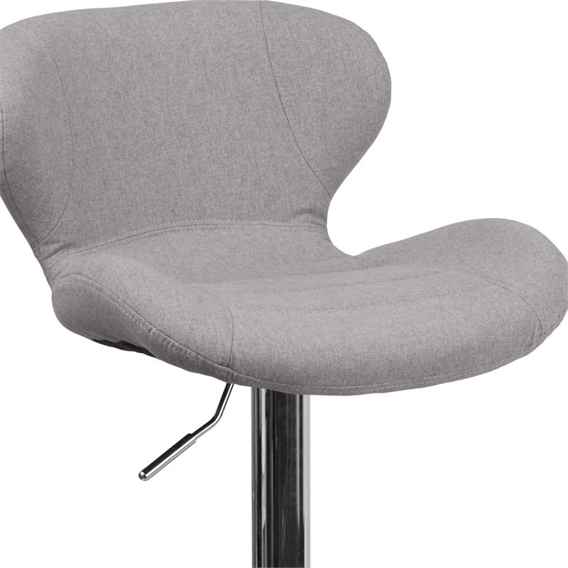 Home Square Charcoal Fabric Adjustable Bar Stool in Gray Finish - Set of 3
