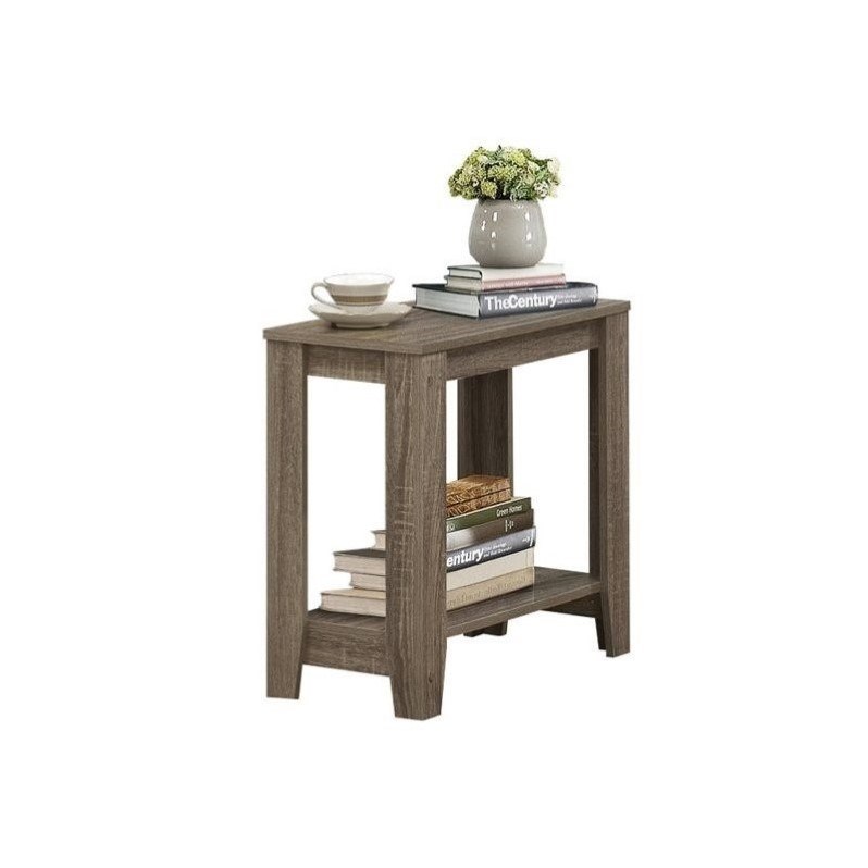 Home Square Accent Side Table in Dark Taupe Finish - Set of 2