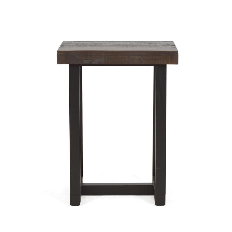 Home Square Solid Wood Live Edge Stool in Cherry and Ebony - Set of 2