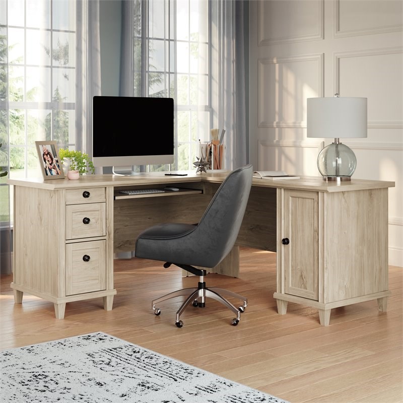 Home Square 3-Piece Set with L-Shaped Desk Hutch & Lateral File Cabinet