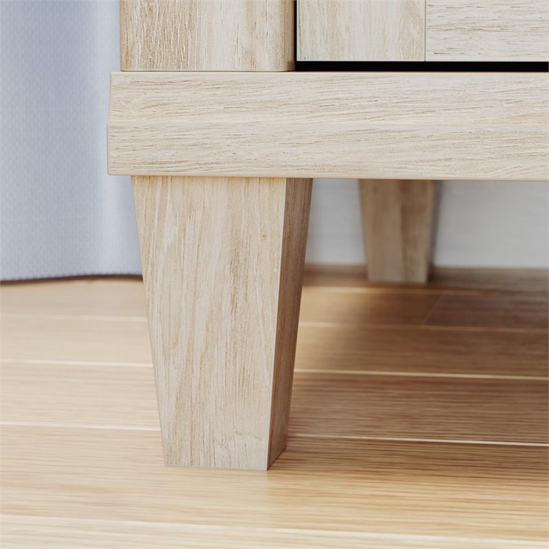 Home Square 4-Piece Set with L-Shaped Desk Hutch File Cabinet & Library Hutch