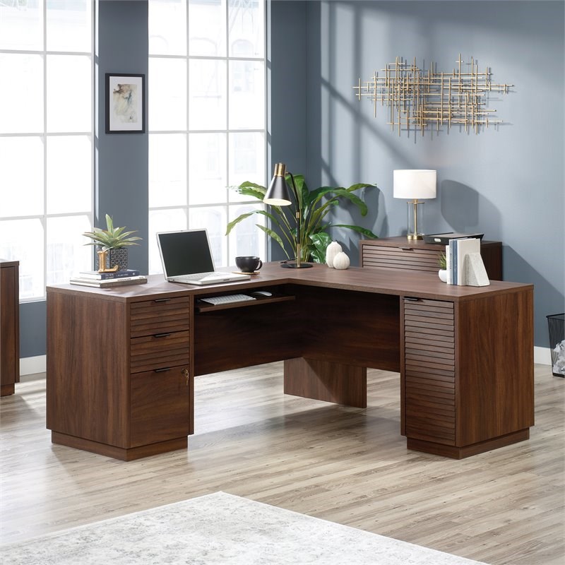 Home Square 3-Piece Set with L-Shaped Desk & Hutch & 2 Drawer Lateral File