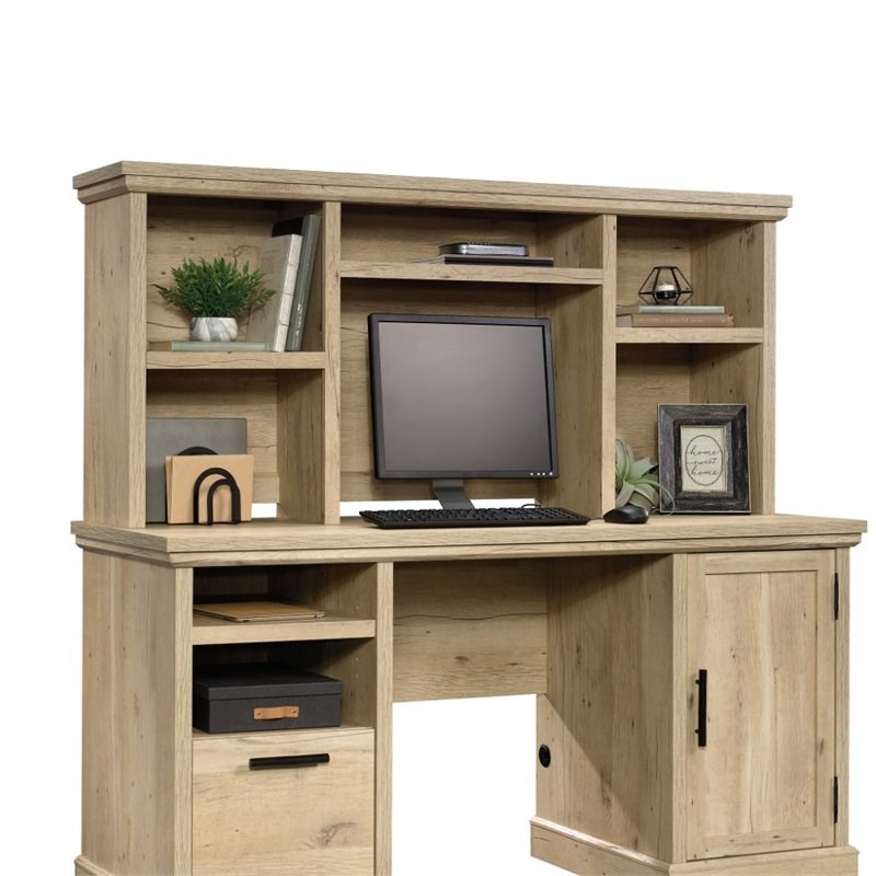 Home Square 4-Piece Set with L-Shaped Desk 2 Hutches & Lateral File Cabinet