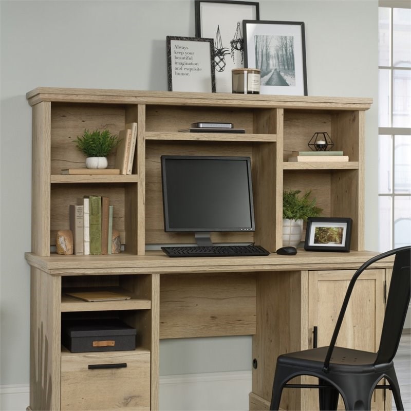 Home Square 3-Piece Set with L-Shaped Desk Hutch & Library Base Storage Stand