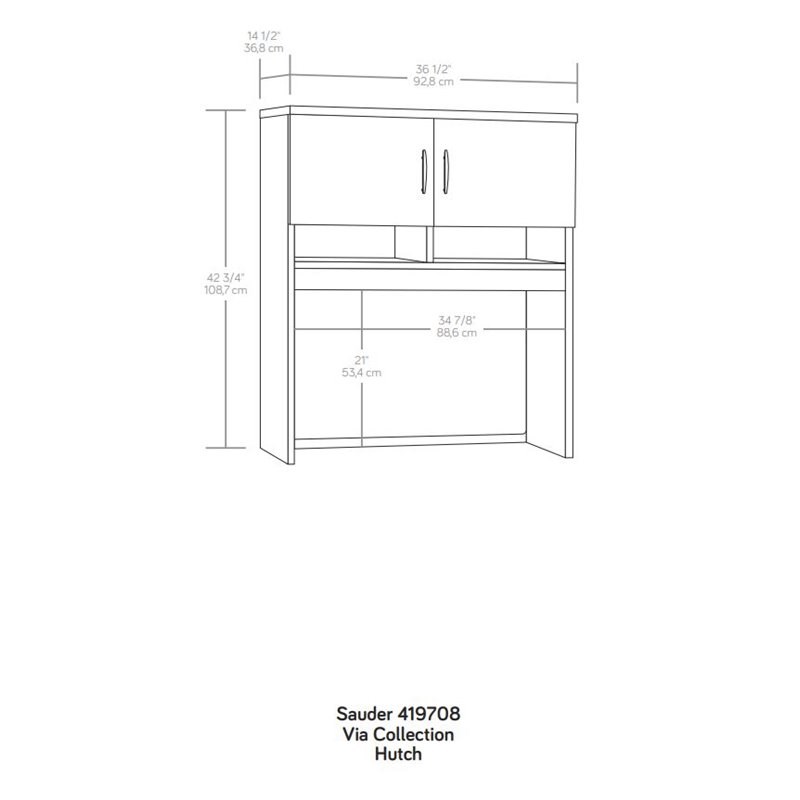 Home Square 3-Piece Set with Lateral File Hutch Computer Desk & File Cabinet