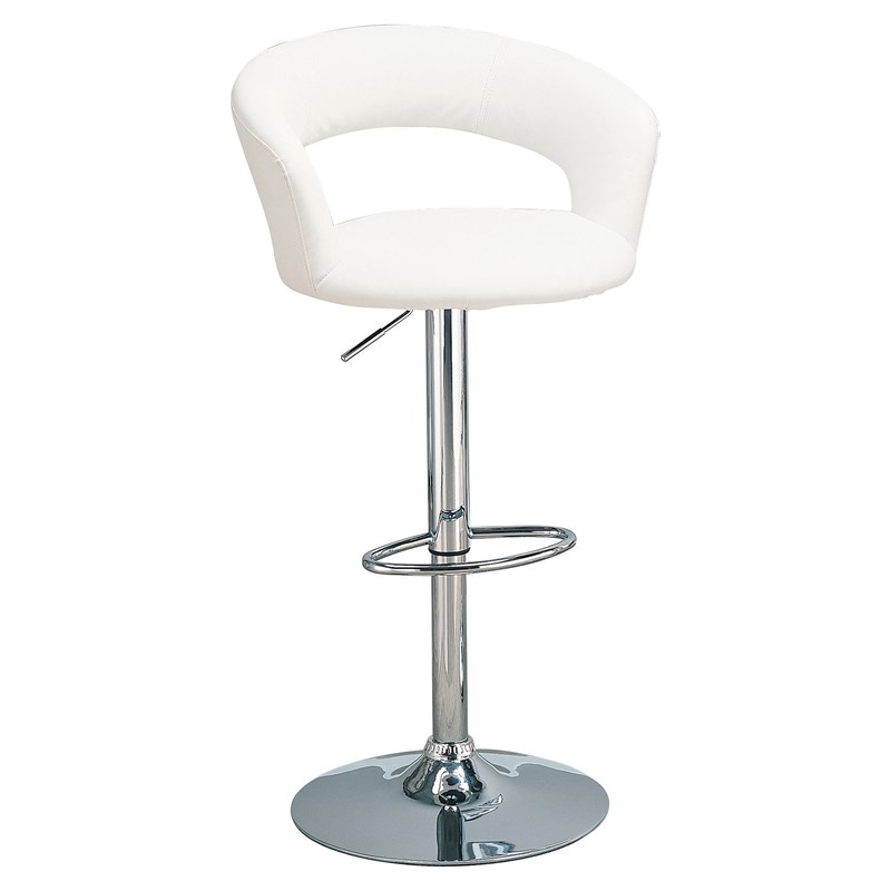 Home Square Contemporary Faux Leather Bar Stool in White - Set of 3