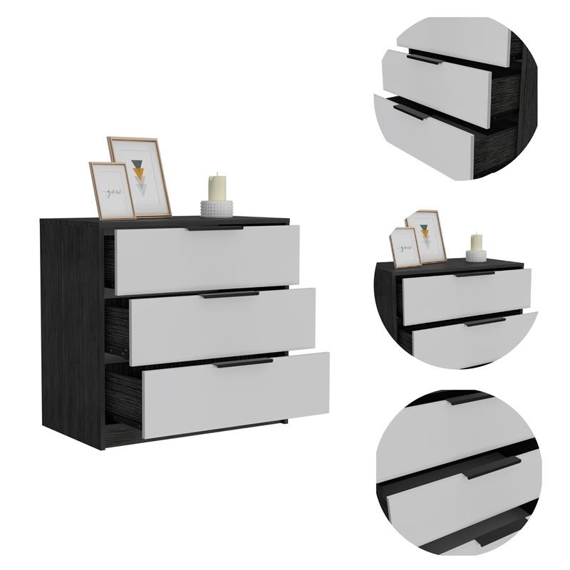 Home Square 2-Piece Set with 3 Drawers Dresser and Night Stand