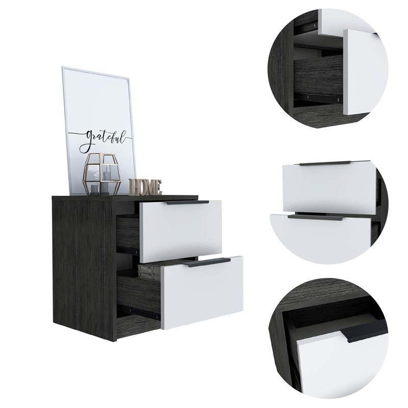 Home Square 2-Piece Set with 3 Drawers Dresser and Night Stand