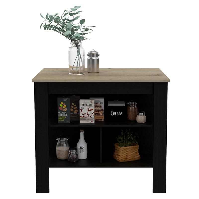 Home Square 2-Piece Set with Cala Kitchen Island and 60 Pantry Cabinet