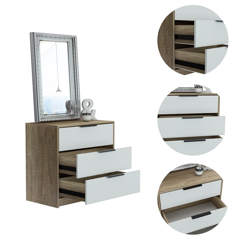 Home Square 2-Piece Set with 3 Drawer Dresser and 2 Drawer Night Stand