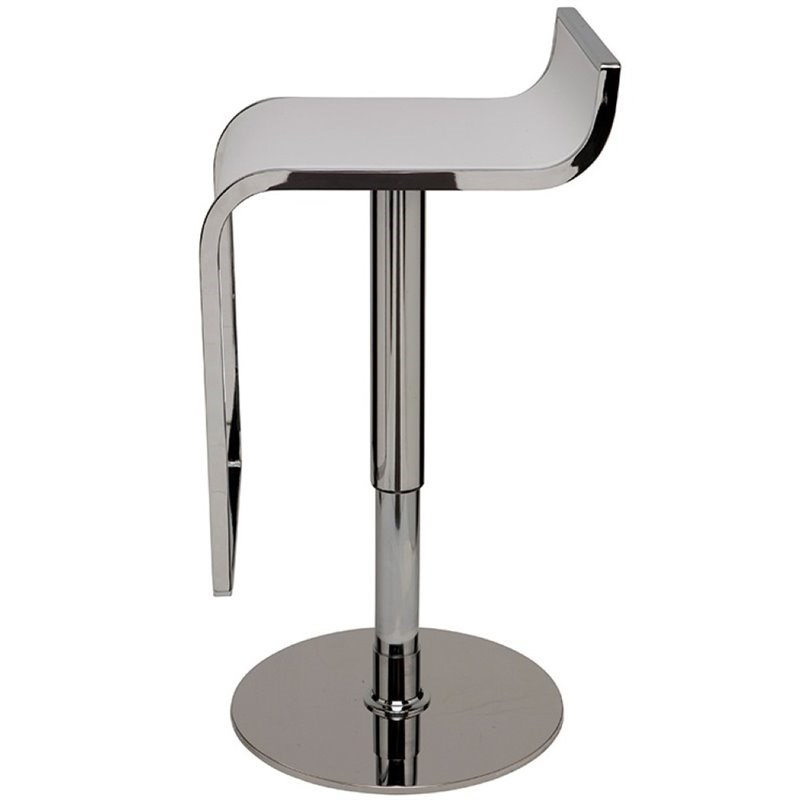 Home Square Alexander Adjustable Leather Bar Stool in White - Set of 3