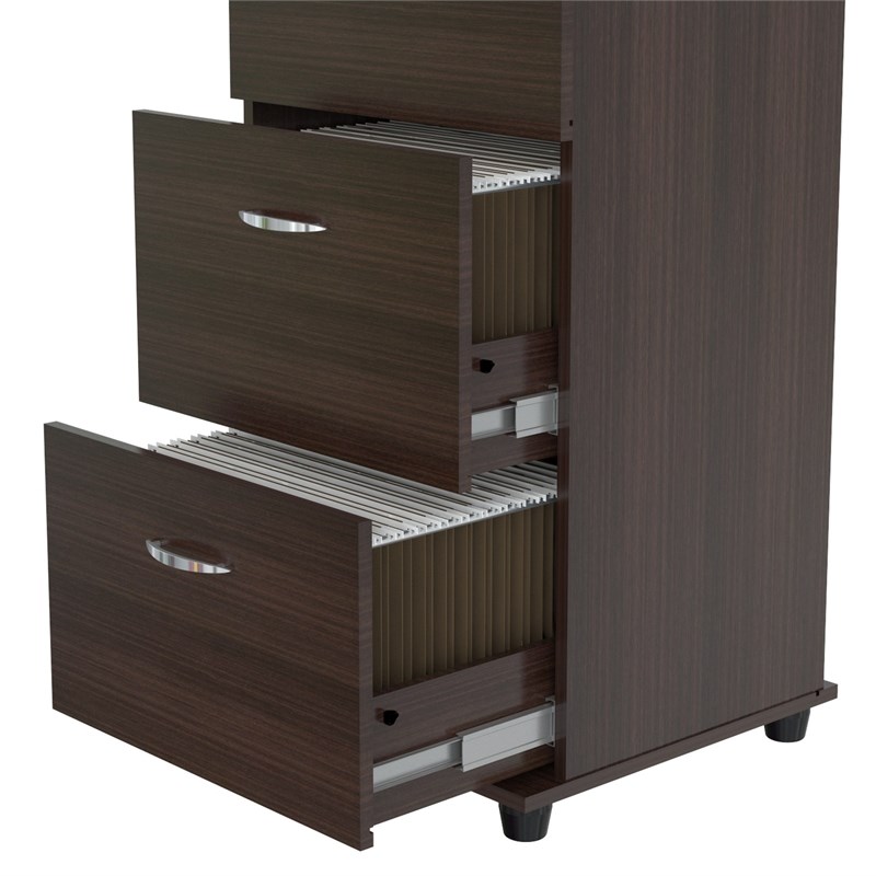 Home Square 2-Piece Set with L-Shaped Computer Desk & 3-Drawer File Cabinet