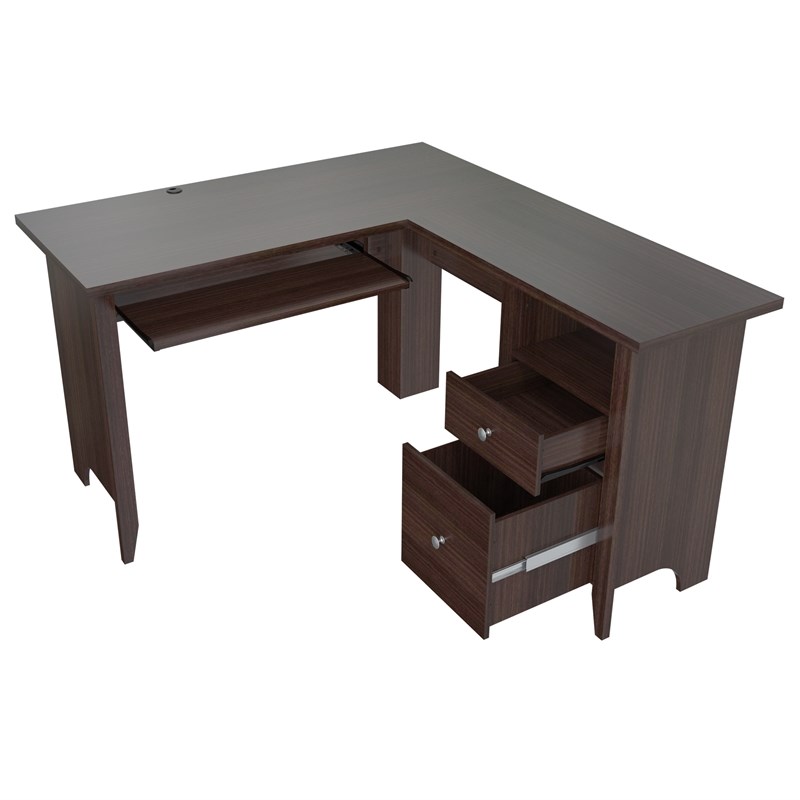 Home Square 2-Piece Set with L-Shaped Writing Desk & 3-Drawer File Cabinet
