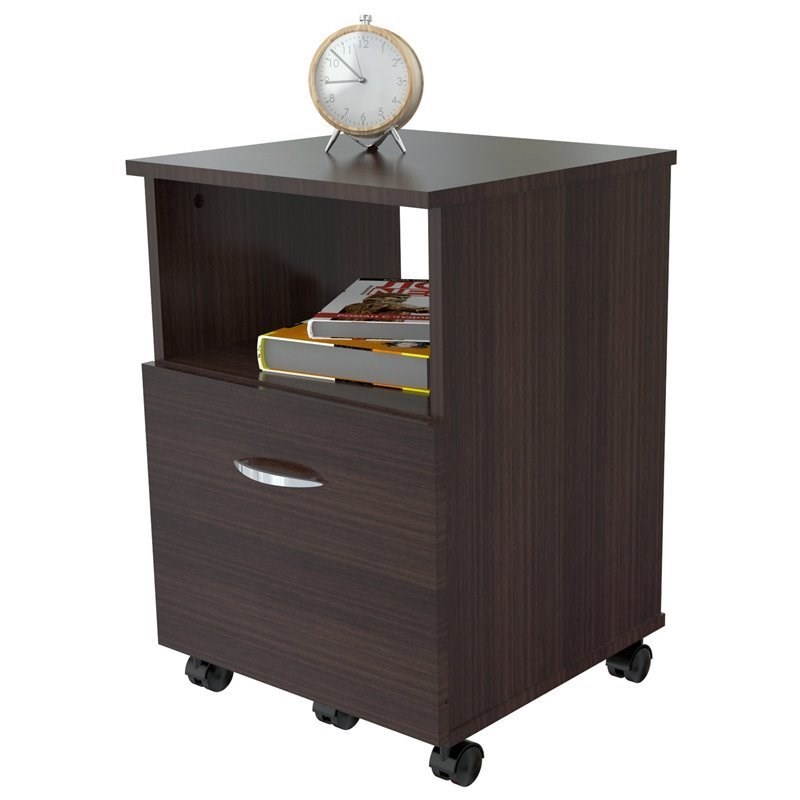 Home Square 2-Piece Set with Computer Desk with Hutch & Mobile File Cabinet