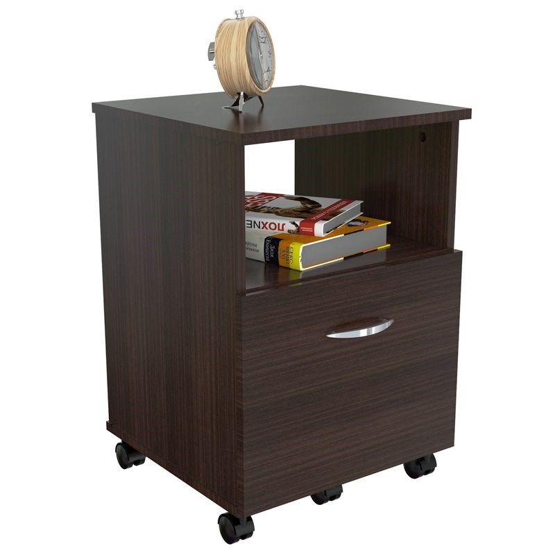 Home Square 2-Piece Set with Computer Desk with Hutch & Mobile File Cabinet