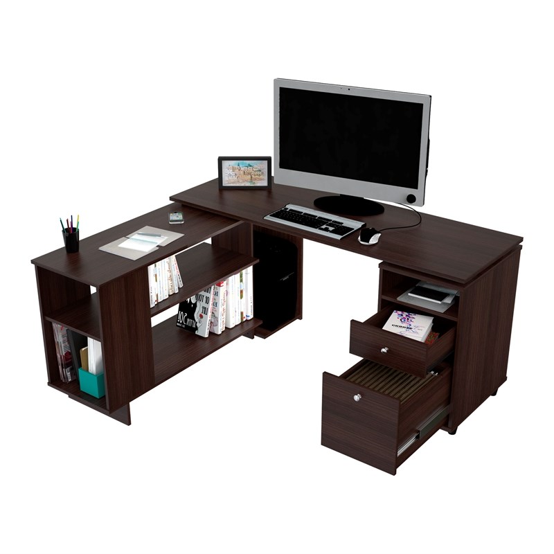 Home Square 2-Piece Set with Reversible Computer Desk & Mobile File Cabinet