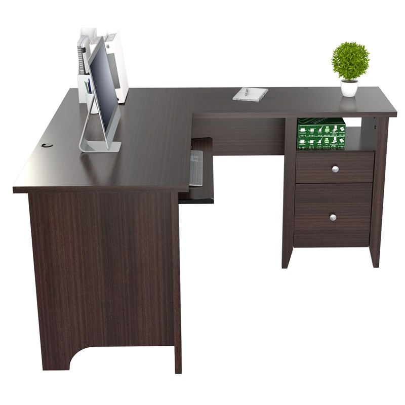 Home Square 2-Piece Set with L-Shaped Writing Desk & Mobile File Cabinet