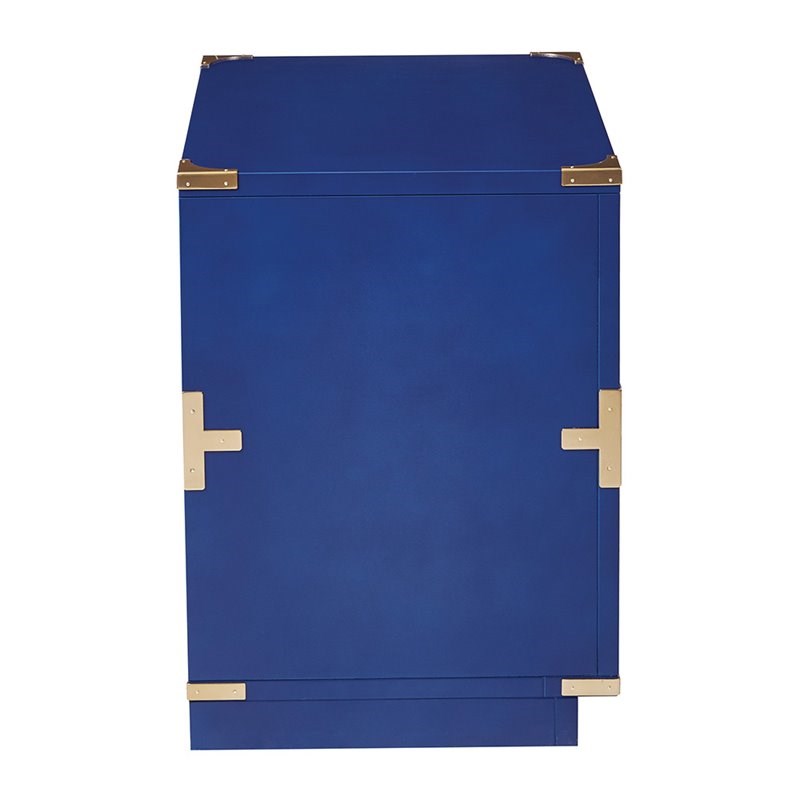 Home Square 2 Drawer Cabinet in Lapis Blue Fully Assembled - Set of 2