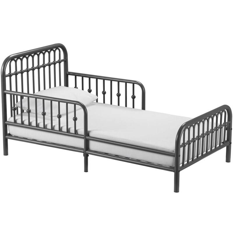 Little Seeds Traditional Monarch Hill Ivy Metal Toddler Bed in Gray
