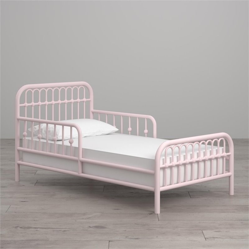 Little Seeds Traditional Monarch Hill Ivy Metal Toddler Bed in Pink