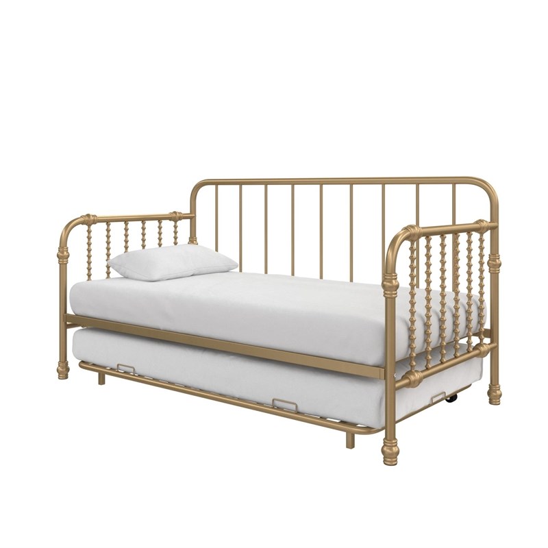 Little Seeds Monarch Hill Wren Metal Daybed with Trundle Twin in Gold ...