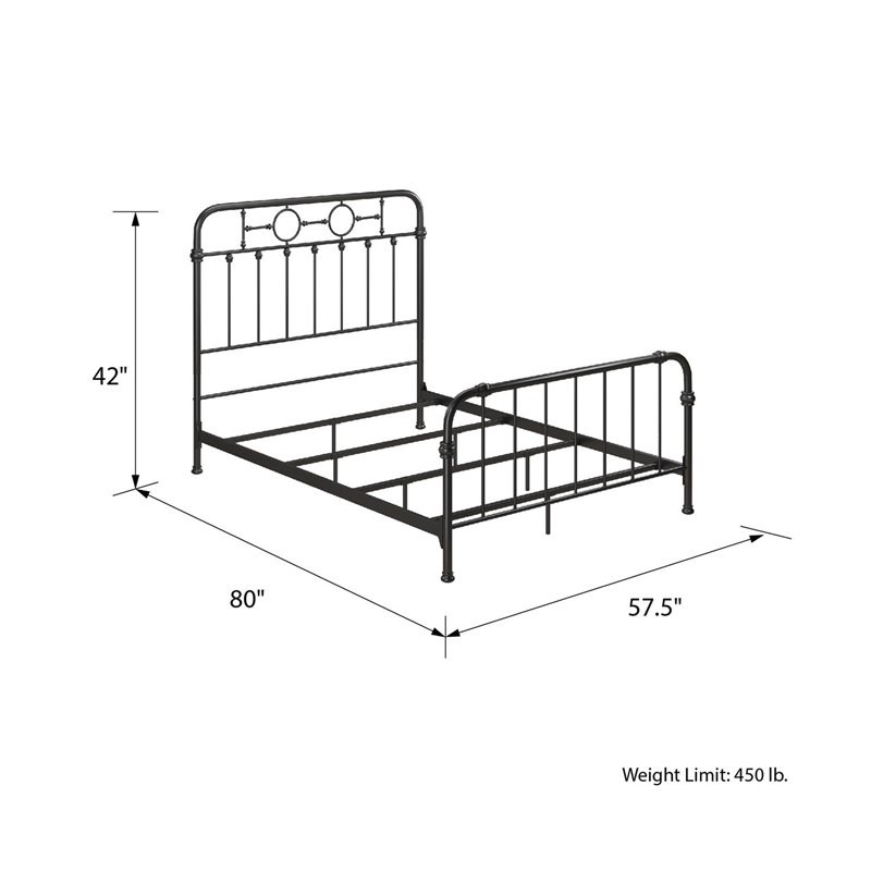 Little Seeds Willow Black Metal Kids Full Size Bed